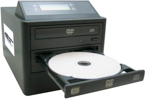 HamiltonBuhl HB121 One DVD/CD Reader and One DVD/CD Writer Standalone Duplicator, 4 button controller with 2 line LCD display, Memory speed 4X faster than competing models using SDRAM, Only takes 4 minutes to record a full 700MB CDs and about 6.5 minutes for multiple full 4.7GB DVDs, Supports all popular optical media formats, UPC 664880110213 (HAMILTONBUHLHB121 HB-121 HB 121)
