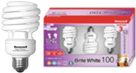 Honeywell HB23BX3 Indoor CFL 14 Watt Brite White Mini Spirals, Three (3) Window Box, Mini spiral size fits almost anywhere, Equivalent to a Standard 100 Watt Bulb, Highest standards in quality - UL, cUL, and FCC, Long Life up to 10,000 hours Save energy and money, UPC 895639001036 (HB23-BX3 HB23 BX3 HB-23BX3 HB 23BX3)
