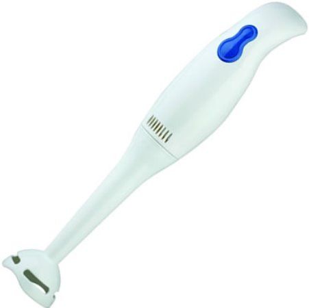 Brentwood HB-31 Hand Blender, White; 2 Speeds; Blends, Puree's, and Crushes; Contoured Grip Handle; Ice Crushing Stainless Steel Blades; Perfect for Soups, Smoothies, Batters and Dressings; Lightweight & Easy to Clean; 200 Watts Power; CUL Approved; 1.65 lbs; 3L x 2.5W x 15H in; UPC 181225800313 (HB31 HB 31)