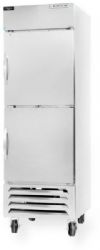 Beverage Air HBF23-1-HS Horizon Series Two Solid Half Doors Bottom Mounted Reach-In Freezer, Stainless Steel, Stainless Steel; 23.0 cu.ft. capacity; 1/2 Horsepower; 60" Depth with Door Open 90°; Three (3) heavy duty epoxy coated wire shelves standard; Four (4) shelf clips included per shelf (field installed); Shelves are adjustable in 1/2" increments (HBF231HS HBF231-HS HBF23-1HS HBF23-1 HBF23) 