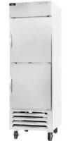 Beverage Air HBR23-1-HS Horizon Series Two Solid Half Doors Bottom Mounted Reach-In Refrigerator, tainless Steel; 23.0 cu.ft. capacity; 1/3 Horsepower; 60" Depth with Door Open 90°; Three heavy duty epoxy coated wire shelves standard; Four shelf clips included per shelf (field installed); Shelves are adjustable in 1/2" increments (HBR231HS HBR231-HS HBR23-1HS HBR23-1 HBR23) 