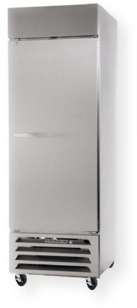 Beverage Air HBF23-1-S Horizon Series One Section Solid Door Reach in Freezer, 10.9 Amps, 60 Hertz, 1 Phase, 115 Volts, Doors Access Type, 23 cu. ft. Capacity, Bottom Mounted Compressor Location, All Stainless Steel Construction, Swing Door Style, Solid Door Type, 1/2 HP Horsepower, Freestanding Installation Type, 1 Number of Doors, 3 Number of Shelves, 1 Sections, 27.25
