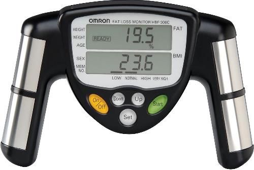 Omron HBF-306C Fat Loss Monitor, Black, Measures 2 Fitness Indicators (Body Fat Percentage and Body Mass Index (BMI)), Monitor your progress in losing body fat, Know you are losing fat, not muscle, Accurate readings in just seconds, Athlete mode for accurate results for athletes, 9 Person Profile, UPC 073796306304 (HBF306C HBF 306C HBF-306 HBF306 HB-F306C)