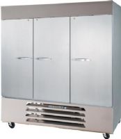 Beverage Air HBF72-1-S Solid Door Reach-In Freezer, 11.9 Amps, Bottom Compressor Location, 72 Cubic Feet, Solid Door Type, 3/4 Horsepower, 60 Hz, 3 Number of Doors, 3 Number of Sections, Swing Opening Style, 1 Phase, 9 Shelves, 0°F Temperature, 115 Voltage, Electronic thermostat, Automatic defrost system,  61.75" H x 72" W x 28.5" D Interior Dimensions, 78" H x 75" W x 33.75" D Dimensions (HBF721 HBF72-1 HBF72 1) 