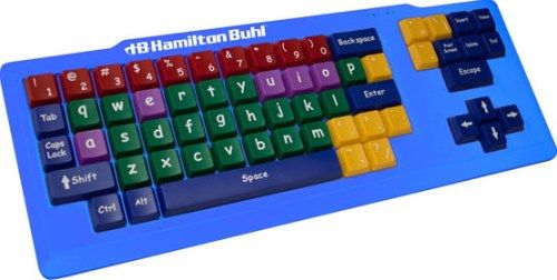 HamiltonBuhl HB-KB Kids Keyboard with Oversize Keys and USB Connection, Oversize Keys, Highlighted Vowel Keys, USB Connection, PC and Mac Compatible, Plug and Play, Dimensions 20 x 9 x 2, UPC 681181620012 (HAMILTONBUHLHBKB HBKB HB KB)