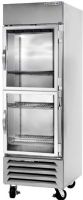 Beverage Air HBR23HC-1-HG One Section Glass Half Door Bottom-Mounted Reach-In Refrigerator with LED Lighting, 23 cu. ft. Capacity, 5.8 Amps, 60 Hertz, 1 Phase, 1/3 HP Horsepower, 2 Number of Doors, 1 Sections, 3 Number of Shelves, 24" W x 28.50" D x 61.75" H Interior Dimensions, Bottom Mounted Compressor Location, Freestanding Installation, LED Lighting Features, 24" W x 28.50" D x 61.75" H Interior Dimensions, Stainless steel interior and exterior (HBR23HC-1-HG  HBR23HC 1 HG  HBR23HC1HG ) 