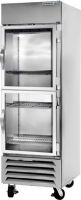 Beverage Air HBR27HC-1-HG One Section Glass Half Door Bottom-Mounted Reach-In Refrigerator with LED Lighting, 27 cu. ft. Capacity, 5.8 Amps, 60 Hertz, 1 Phase, 1/3 HP Horsepower, 2 Number of Doors, 1 Sections, 3 Number of Shelves, 27" W x 28.50" D x 61.75" H  Interior Dimensions, Bottom Mounted Compressor Location, Freestanding Installation, LED Lighting Features, 27" W x 28.50" D x 61.75" H Interior Dimensions, Stainless steel interior and exterior (HBR27HC-1-HG  HBR27HC 1 HG  HBR27HC1HG) 