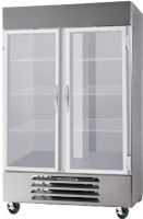 Beverage Air HBR44HC-1-G Horizon Series 47" Bottom Mounted Glass Door Reach-In Refrigerator with LED Lighting, 44 cu. ft. Capacity, 8.8 Amps, 60 Hertz, 1 Phase, 115 Voltage, 1/3 HP Horsepower, 2 Number of Doors, 2 Sections, 6 Number of Shelves, 36 - 38 Degrees F Temperature Range, 44" W x 28.50" D x 61.75" H Interior Dimensions, Bottom Mounted Compressor Location, Freestanding Installation (HBR44HC-1-G HBR44HC 1 G HBR44HC1G) 