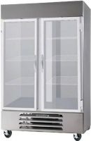 Beverage Air HBR49HC-1-G Horizon Series 52" Bottom Mounted Glass Door Reach-In Refrigerator with LED Lighting, 49 cu. ft. Capacity, 8.8 Amps, 60 Hertz, 1 Phase, 115 Voltage, 1/3 HP Horsepower, 2 Number of Doors, 2 Sections, 6 Number of Shelves, 36 - 38 Degrees F Temperature Range, 49" W x 28.50" D x 61.75" H Interior Dimensions, Bottom Mounted Compressor Location, Freestanding Installation (HBR49HC-1-G HBR49HC 1 G HBR49HC1G) 