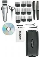 Conair HC200GB Hair Trimmer 21pc Hair Cut Kit, For professional looking haircutting and trimming results at home, Now with DC motor providing 50% more cutting power to blade, For all lengths and hair styles, Diamond sharpened carbon steel blades, Complete kit for the entire family, Powerful clipper with 5 detent taper control, Nine attachment combs, Provides 50 precision height settings, Barber cape, barber comb, styling comb, 2 styling clips (HC200GB HC-200GB HC 200GB HC200 GB) 