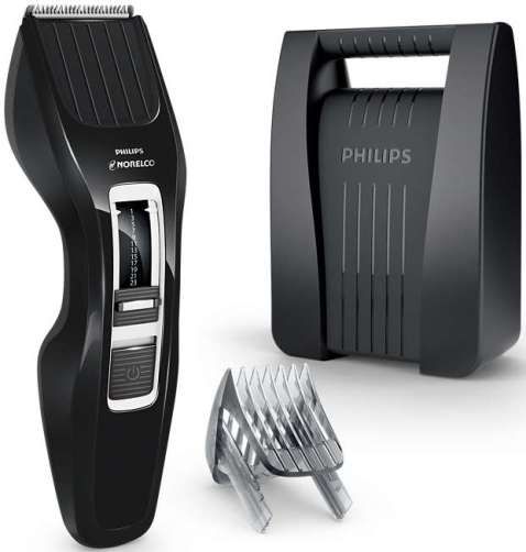 Norelco HC3422/40 Hair Clipper, Rechargeable cordless power, Double-sharpened cutting element with reduced friction, Self-sharpening steel blades for long-lasting sharpness, Easy to select and lock in 13 length settings, 75 minutes of cordless use after an 8-hour charge, Quick release blades for easy cleaning, 41mm (1 11/16