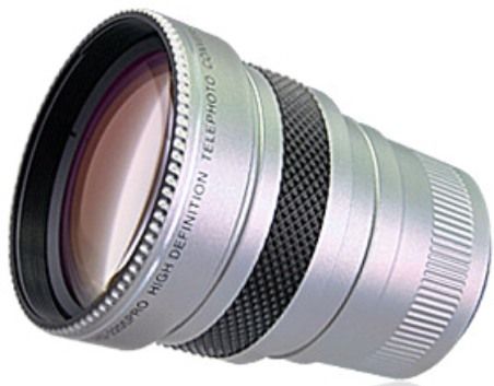 Raynox HD-2205 High Definition Super Telephoto Lens 2.2X, Silver, High-Resolution 200-line/mm, 105g Light Weight, 2G/4E High Definition design, 37mm Mounting thread, 55mm Front filter threads, LS-055 Lens Shade, 5-adapter ring included (25, 27, 30, 30.5 & 43mm), Nominal 2.2x, Actual 2.17x Diagonal, 2.17x Horizontal Magnification (HD2205 HD 2205 LS055)