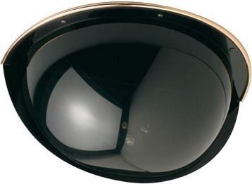 Videolarm HD7T Indoor Half Dome Housing, Tinted dome with brass and chrome decorative trim, 1 fixed camera bracket, MCL 8