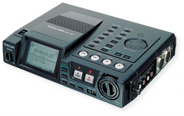Tascam HD-P2 High Resolution Portable Stereo Recorder, Stereo recording to Compact Flash media, 44.1kHz to 192kHz recording resolution at 16- or 24-bit, Time-stamped Broadcast WAVE file format is easily imported into DAW software and spotted into projects with sample accuracy, Retake button allows user to re-do last recording with a single button press, Audio files continually re-saved to safeguard against data loss, UPC 043774020362 (HDP2 HD-P2)