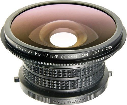Raynox HDP-2800ES High Definition 0.28x Diagonal Fisheye Conversion Lens; Nominal 0.28x, Actual 0.18x Diagonal, 0.32x Horizontal Magnification; True High-Definition quality edge to edge; Creates a -64% distortion image, obtaining the Fisheye effect; 3-Group/3-element High Definition Design, Coated optical glass elements; UPC 024616120402 (HDP2800ES HDP 2800ES HDP-2800-ES HDP-2800 HDP2800)