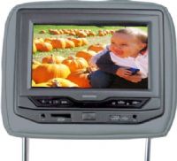 Power Acoustik HDVD-73GR Universal Headrest Widescreen Video 7" Monitor with DVD, 5.38"-7.5" Pole width adjustments, 400 Panel brightness, 640 x 234 Resolution, Playback system, Active matrix TFT/LCD, 2 A/V inputs, Dual channel wireless IR transmitter, Built-in 8-channel FM transmitter, 8 GB Secure Digital Card reader & USB input, On-screen display, Swivel screen adjustment, 4 screen modes, NTSC/PAL auto-select (HDVD73GR HDVD-73GR HDVD 73GR)  