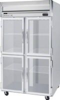 Beverage Air HF2-1HG Glass Half Door Reach-In Freezer, 12 Amps, Top Compressor Location, 49 Cubic Feet, Glass Door Type, 1 Horsepower, 4 Number of Doors, 2 Number of Sections, Swing Opening Style, 6 Shelves, 0°F Temperature, 208 - 230 Voltage, 78.5" H x 52" W x 32" D Dimensions, 60" H x 48" W x 28" D Interior Dimensions, 2" foamed-in-place polyurethane insulation, 6" heavy-duty casters, including two with brakes (HF21HG HF2-1HG HF2 1HG) 