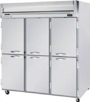 Beverage Air HF3-5HS Half Solid Door Reach-In Freezer, Door Access Method, 8.4 Amps, Top Compressor Location, 74 Cubic Feet, Solid Door Type, 1 Horsepower, 6 Number of Doors, 3 Number of Sections, Swing Opening Style, 9 Shelves, 0°F Temperature, 208 - 230 Voltage, Stainless steel front, Gray painted sides, Aluminum interior,  78.5" H x 78" W x 32" D Dimensions, 60" H x 73.5" W x 28" D Interior Dimensions (HF35HS HF3-5HS HF3 5HS) 