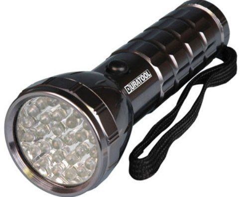 Duratool HF703F-28L Flashlight Gun Metal Gray, Perfect for a toolbox or a glove box, 28 White LED's, Needs 3 X 