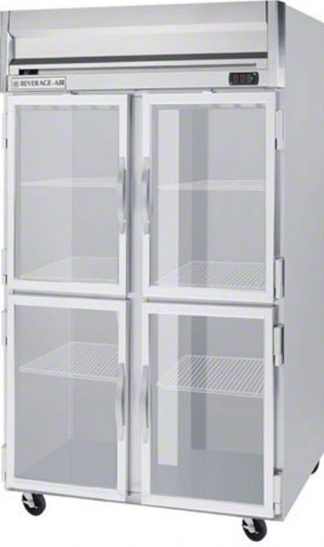 Beverage Air HFP2-1HG Beverage Air HFP2-1HG Half Glass Door Reach-In Freezer, 12 Amps, Top Compressor Location, 49 Cubic Feet, Glass Door Type, 1 Horsepower, 4 Number of Doors, 2 Number of Sections, Swing Opening Style, 6 Shelves, 0F Temperature, 208 - 230 Voltage, 2