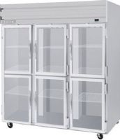 Beverage Air HFPS3-5HG Half Glass Door Reach-In Freezer, 16 Amps, Top Compressor Location, 74 Cubic Feet, Glass Door Type, 1.50 Horsepower, 6 Number of Doors, 3 Number of Sections, Swing Opening Style, 9 Shelves, 0°F Temperature, 208 - 230 Voltage, 2" foamed-in-place polyurethane insulation, 6" adjustable legs, 60" H x 73.5" W x 28" D Interior Dimensions, 78.5" H x 78" W x 32" D Dimensions (HFPS35HG HFPS3-5HG HFPS3 5HG) 