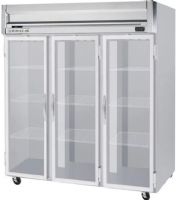 Beverage Air HFS3-5G Glass Door Reach-In Freezer, 16 Amps, Top Compressor Location, 74 Cubic Feet, Glass Door Type, 1.5 Horsepower, 3 Number of Doors, 3 Number of Sections, Swing Opening Style, 9 Shelves, 0°F Temperature, 208 - 230 Voltage, 2" foamed-in-place polyurethane insulation, 6" heavy-duty casters, 78.5" H x 78" W x 32" D Dimensions, 60" H x 73.5" W x 28" D Interior Dimensions, Stainless steel front and interior (HFS3-5G HFS3 5G HFS35G) 