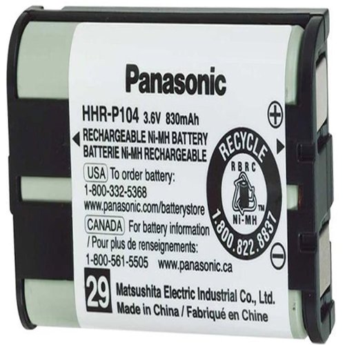 Panasonic Cordless Telephone Battery, Type 29 HHR-P104A; Replacement battery for select Panasonic Cordless Telephones; TYPE 29; 2.4GHz / 5.8GHz GigaRange; Ni-MH, 3.6V, 830mAh; Dimensions (H x W x D) 1.0'' x 1.0'' x 1.0''; Weight 0.128 lbs; UPC 073096400801 (HHRP104 HHR-P104)