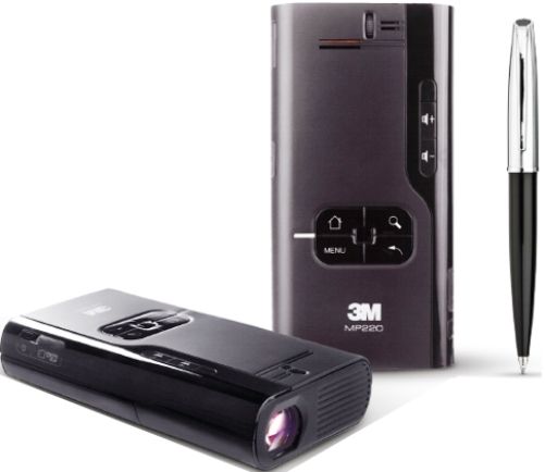 3M HK-4000-0072-3 Model MP220 Mobile Pocket Projector, 65 lumens, Projected image size 11