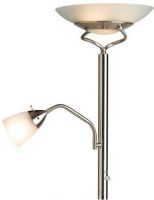 Holmes HL4041MGCS Incadescent Torchiere Floor Lamp with Reading Light and MasterGlow, Chrome satin finish, Frosted glass shades (HL404-1MGCS HL404 1MGCS)