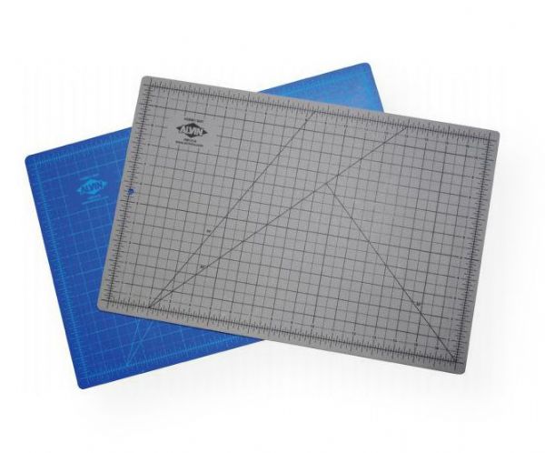 Alvin HM1218 HM Series Blue/Gray Self-Healing Hobby Mat 12 x 18; Quality self-healing and reversible cutting mats, fully numbered and gridded on both sides (.5