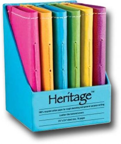 Heritage Arts HM36D Notebook Assortment, 36-Pieces; Leather-like textured notebooks with sewn binding; Assorted color covers; Paper is 100 percent recycled cotton, and excellent for rough, concept, and layout sketches as well as general writing; UPC 088354811091 (HERITAGEARTSHM36D HERITAGE ARTS HM36D HM 36D HM36 D HERITAGE-ARTS HM-36D HM36-D)