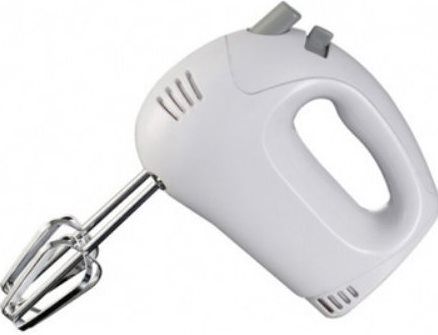 Brentwood HM-45 Hand Mixer, White, 150 Watts, 5 Speeds, Ejection Button for Easy Cleaning, 2 Heavy Duty Chrome Plated Beaters, Compact Size, cETL Approval, UPC 181225810459 (HM45 HM 45)