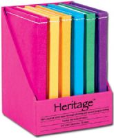 Heritage Arts HM57 Notebook Display, 5" x 7"; Assorted color, leather-like textured cover notebooks with sewn binding; Paper is 100 percent recycled cotton, and excellent for rough, concept, and layout sketches as well as general writing; Each display box comes with 6 pieces; 4.75" x 6.75" sheet size; 72 pages; Dimensions 5.25" x 4.75" x 7.12"; Weight 3 lbs; UPC 088354811107 (HERITAGEARTSHM57 HERITAGE ARTS HM57) 
