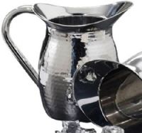 American Metalcraft HMWP64 Double Wall Bell Pitcher, 64 oz Capacity, Hammered Finish, Stainless Steel, Traditional Design, Double Wall Reduces condensation and messy drip, 3.5 lbs, UPC 704339926733 (HM-WP64 HMW-P64 HMWP-64 HMWP 64)   