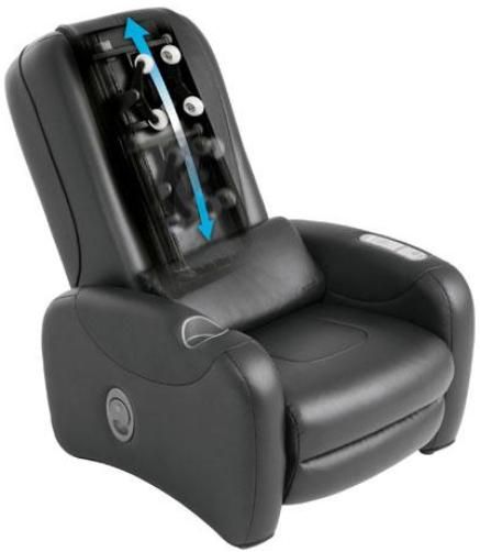 Homedics EL-200 eLounger Massage Recliner, Four functions - Rolling - Kneading - Tapping - Kneading and Tapping; 3 programs; Adjustable controls, Demo feature, Pass-through outlet, Cup holder, Black faux leather (EL200 EL 200)