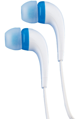RCA HP161BL In-Ear Stereo Noise Isolating Earbuds - Blue; Multiple ear tips included; Flat cable; Frequency response: 20-20000 Hz; Sensitivity: 113db@1kHz; Impedance: 16 Ohms; Plug: 3.5mm; Blue Color; UPC 044476117169 (HP161BL HP161BL)