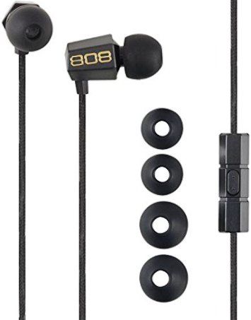 808 Audio HPA115-BK BUDZ Noise Isolating Earbuds, Frequency Response 20 - 20000 Hz, Noise-isolating earphones provide superior sound and clarity for your music, Control your music and take calls with in-line mic, Secure fit tilt design with 3 different size eartips, Tangle-free cloth cable, UPC 044476122514 (HPA115BK HPA-115-BK HPA 115-BK HPA115)