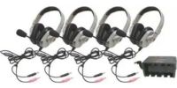 Califone HPK-1034 Four-Pack Titanium Series Headset, Softer, more comfortable ear cushions, Comfort strap for longer wearability, Adjustable headstrap rugged enough for daily classroom use, Earcups offer the highest passive ambient noise rejection, effectively blocking external distractions to keep students on task, UPC 610356830536 (HPK1034 HPK 1034) 