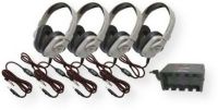 Califone HPK-1524 Four-Pack Titanium Series Headphones with Guaranteed for Life cord, Softer, more comfortable ear cushions, Comfort strap for longer wearability, Adjustable headstrap rugged enough for daily classroom use, Earcups offer the highest passive ambient noise rejection, effectively blocking external distractions to keep students on task, UPC 610356831366 (HPK1524 HPK 1524) 