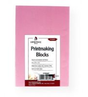 Heritage Arts HPMB46P Traditional Pink Printmaking Blocks 6-Pack; Easy to cut medium soft blocks for beginner or advanced print makers; Made from pink rubber-like material (TPR) for crisp, clean cuts with minimal slippage; Blocks are thick enough to be carved on both sides; 4" x 6" x 0.33"; 6-packs; Shipping Weight 3.00 lbs; Shipping Dimensions 4.00 x 6.00 x 2.00 inches; UPC 088354960461 (HERITAGEARTS-HPMB46P ART PRINTMAKING) 