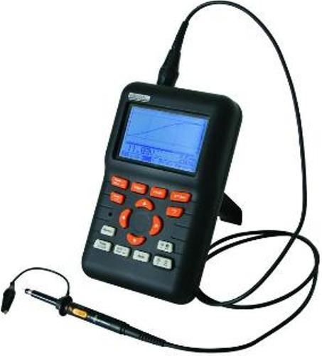 Velleman HPS50 Hand Held Personal Oscilloscope with USB, 40MHz sampling rate, 12MHz analog bandwidth, 0.1mV sensitivity, 5mV to 20V/div in 12 steps, 50ns to 1hour/div time base in 34 steps, Ultra fast full auto set up option, Adjustable trigger level, X and Y position signal shift, DVM readout, Audio power calculation (rms and peak) in 2, 4, 8, 16 & 32 ohm (HPS-50 HPS 50 HP-S50)
