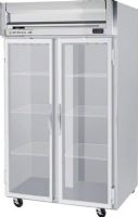 Beverage Air HR2-1G Glass Door Reach-In Refrigerator, 8.4 Amps, Top Compressor Location, 49 Cubic Feet, Glass Door Type, 1/3 Horsepower, 2 Number of Doors, 2 Number of Sections, Swing Opening Style, 6 Shelves, 36°F - 38°F Temperature,  6" heavy-duty casters, two with breaks, 60" H x 48" W x 28" D Interior Dimensions, 78.5" H x 52" W x 32" D Dimensions (HR21G HR2-1G HR2 1G) 