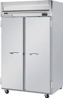 Beverage Air HR2-1S Solid Door Reach-In Refrigerator, 8.4 Amps, Top Compressor Location, 49 Cubic Feet, Solid Door Type, 1/3 Horsepower, 60 Hz., 2 Number of Doors, 2 Number of Sections, Swing Opening Style, 1 Phase, Reach-In Refrigerator Type, 6 Shelves, 36°F - 38°F Temperature, 115 Voltage, 6" heavy-duty casters, two with breaks, 60" H x 48" W x 28" D Interior Dimensions, 78.5" H x 52" W x 32" D Dimensions (HR2-1S HR2 1S HR21S)  