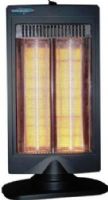 Soleus Air HR3-08-21 Halogen Heater with Flat Design and 2 Heat Settings, Black, 120V (60Hz) Power Supply, 400/800 Watts, 3.3A/6.7A Rated Current, Instant Heat, Safe and Healthy, Low-Temperature Surface, Excellent Spot heater, Double safety Protection, Warms like the Sum, Motorized Oscillation, Uses 40% less energy than conventional heaters, UPC 647568860037 (HR30821 HR308-21 HR3-0821) 