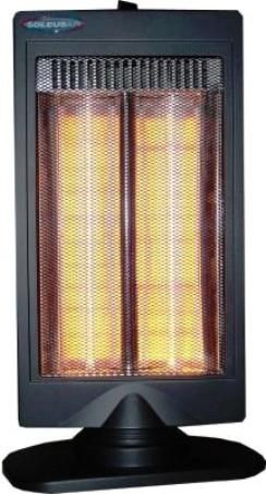 Soleus Air HR3-08-21 Halogen Heater with Flat Design and 2 Heat Settings, Black, 120V (60Hz) Power Supply, 400/800 Watts, 3.3A/6.7A Rated Current, Instant Heat, Safe and Healthy, Low-Temperature Surface, Excellent Spot heater, Double safety Protection, Warms like the Sum, Motorized Oscillation, Uses 40% less energy than conventional heaters, UPC 647568860037 (HR30821 HR308-21 HR3-0821)