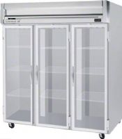 Beverage Air HR3-1G Glass Door Reach-In Refrigerator, 10 Amps, Top Compressor Location, 74 Cubic Feet, Glass Door Type, 1/2 Horsepower, 3 Number of Doors, 3 Number of Sections, Swing Opening Style, 9 Shelves, 6" heavy-duty casters, two with breaks, 36°F - 38°F Temperature, 60" H x 73.5" W x 28" D Interior Dimensions, 78.5" H x 78" W x 32" D Dimensions (HR31G HR3-1G HR3 1G) 