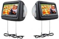 Farenheit HRD-9BG One Pair Pre-Loaded 8.8” Wide 16:9 Touch Screen Universal Rep. Headrest Monitor, Playback System (DVD, DVD-R, VCD, SVCD, CD-DA, CD, CD-R/RW, MP-3,Divx, Active Matrix TFT/LCD, 3.5 mini front panel Audio/Video input on both headrests, Selectable DVD or A/V input from other headrest, 1 Video/Audio Output, Built-in 900Mhz. 2-ch Transmitter, 2 RF 2-ch Wireless Headphones Included in Package (HRD-9BG HRD 9BG HRD9BG) 
