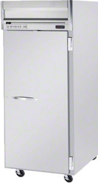 Beverage Air HRP1W-1S Solid Door Reach-In Refrigerator, 5.8 Amps, Top Compressor Location, 34 Cubic Feet, Solid Door Type, 1/3 Horsepower, 60 Hz, 1 Number of Doors, 1 Number of Sections, Swing Opening Style, 1 Phase, Reach-In Refrigerator Type, 3 Shelves, 115 Voltage, 36F - 38F Temperature, 60