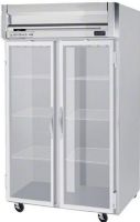 Beverage Air HRP2-1G Glass Door Reach-In Refrigerator, 8.4 Amps, Top Compressor Location, 49 Cubic Feet, Glass Door Type, 1/3 Horsepower, 2 Number of Doors, 2 Number of Sections, Swing Opening Style, 6 Shelves, 36°F - 38°F Temperature, 6" heavy-duty casters, two with breaks, 60" H x 48" W x 28" D Interior Dimensions, 78.5" H x 52" W x 32"D Dimensions (HRP21G HRP2-1G HRP2 1G) 
