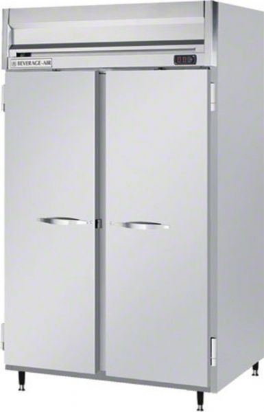 Beverage Air HRPS2-1S  Solid Door Reach-In Refrigerator, 8.4 Amps, Top Compressor Location, 49 Cubic Feet, Solid Door Type, 1/3 Horsepower, 60 Hz, 2 Number of Doors, 2 Number of Sections, Swing Opening Style, 1 Phase, Reach-In Refrigerator Type, 6 Shelves, 36F - 38F Temperature, 115 Voltage, 6